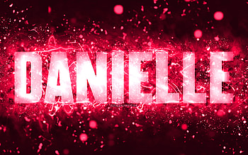 Happy Birtay Danielle, , pink neon lights, Danielle name, creative, Danielle Happy Birtay, Danielle Birtay, popular american female names, with Danielle name, Danielle HD wallpaper