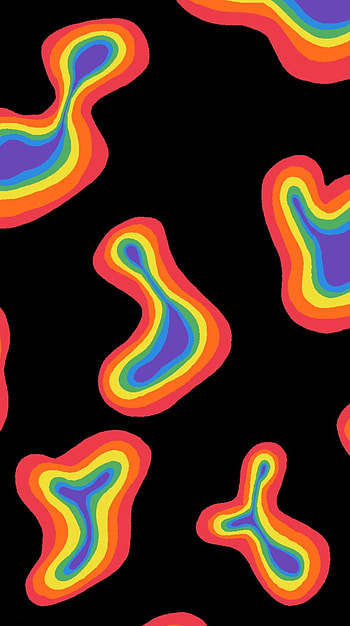 Rainbow Globs, Red, Blue, Purple, Yellow, Black, Orange, Fun, Green HD phone wallpaper