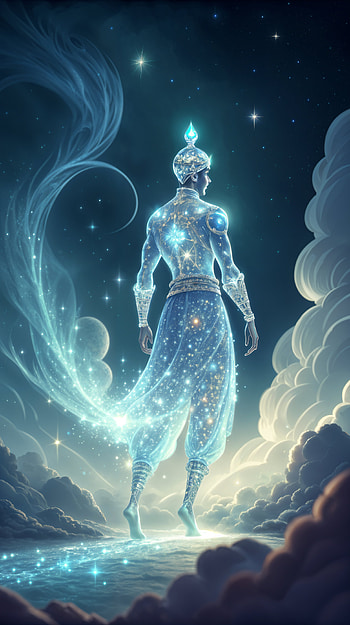 Celestial Genie: Enchanting Magic, fantasy, cosmic, magic, cloud HD phone wallpaper