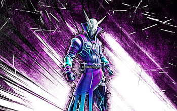 Luminos, grunge art, Fortnite Battle Royale, Fortnite characters, Luminos Skin, violet abstract rays, Fortnite, Luminos Fortnite HD wallpaper