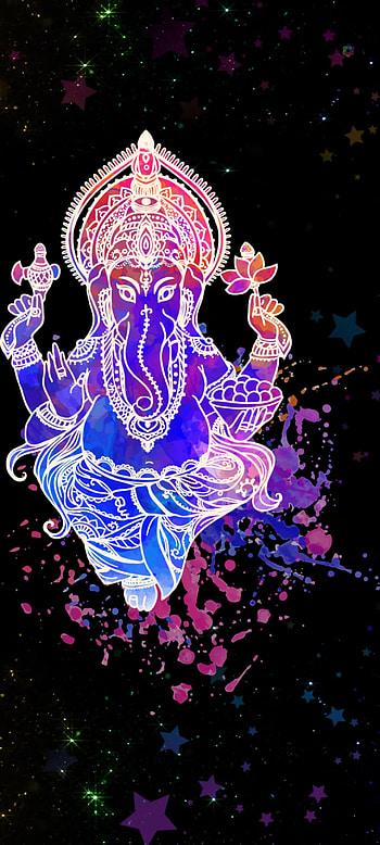 Load Ganesh, head, magenta, dark, god HD phone wallpaper