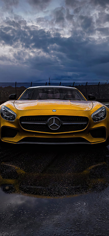 Yellow Mercedes-Benz AMG, 2020 , XS , Striking and vibrant HD phone wallpaper