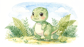 Watercolor Baby Dino — Cute, Dinosaur HD wallpaper