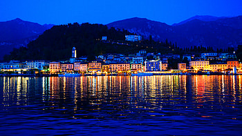 Cities, Sea, Night, Building, Night City, Hill HD wallpaper