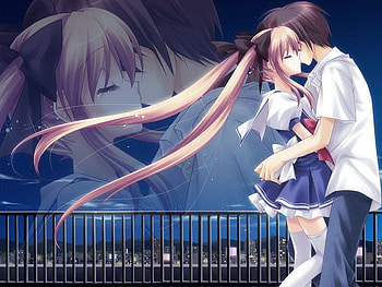 Anime Kiss, anime, boy, midnight, kiss, girl HD wallpaper