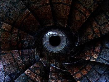 Cure My Tragedy, deep, mosaic, center, eye, well HD wallpaper