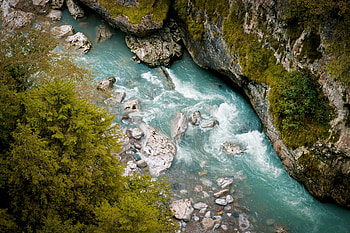 Nature, Rivers, Trees, Rocks, View From Above HD wallpaper