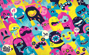 Monsters, graphics, artist, creative HD wallpaper