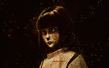 Haku, Ghibli, gold glitter art, Nigihayami Kohakunushi, Ghibli characters, Haku Ghibli, God of the Swift Amber River, black background HD wallpaper