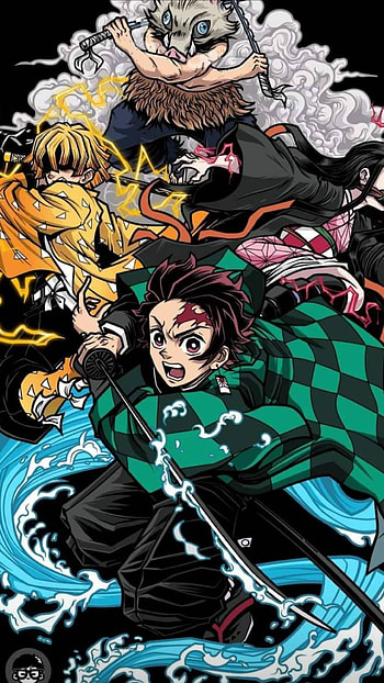Demon slayer, art, cartoon, Manga HD phone wallpaper