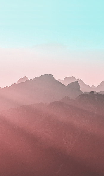 Mountains, horizon, hill, sunset, minimal HD phone wallpaper