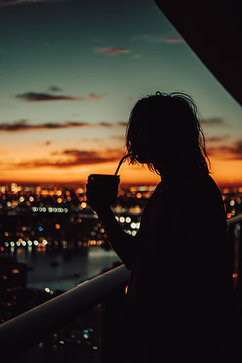 Sunset, Dark, Silhouette, Privacy, Seclusion, Night City HD phone wallpaper