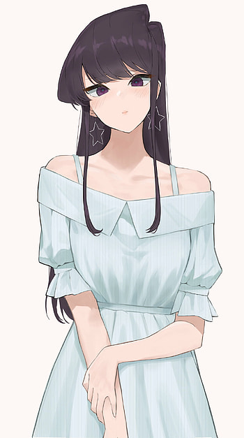 Komi San, 2D anime, Blue dress, Summer HD phone wallpaper