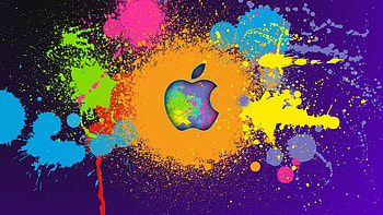 Color splash, Apple Logo HD wallpaper