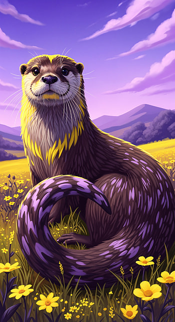 Otter Serenity: Vibrant in a Golden Meadow, Wildlife, nature, flower HD phone wallpaper
