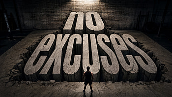 No Excuses — Monumental No Excuses () Stand Tall: No Excuses —, Motivational Quote, 3D Text HD wallpaper