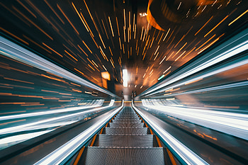 Blur, elevator, stairs, building, mall HD wallpaper