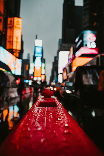 City, Miscellanea, Miscellaneous, Wet, Blur, Smooth, Focus, Handrail HD phone wallpaper
