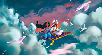 Aladdin And Jasmine Art, aladdin, jasmine, artist, artwork, digital-art, deviantart HD wallpaper
