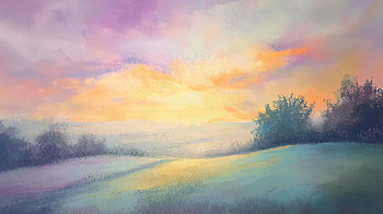 Serene Pastel Landscape - Ultra, artistic, soft pastel, landscape, painting HD wallpaper