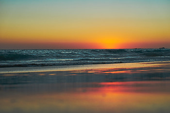 Nature, Sunset, Sea, Beach, Shore, Bank HD wallpaper