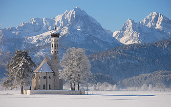 Winter, Nature, Mountains, Snow, Temple HD wallpaper
