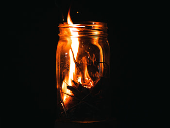 Fire, Bank, Dark, Sparks, Miscellanea, Miscellaneous, Jar HD wallpaper
