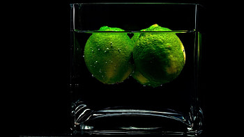 Glass, Lemons HD wallpaper