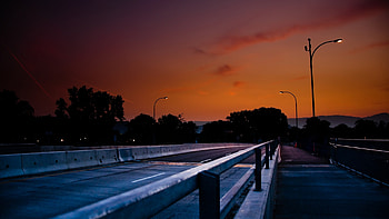 road, lights, night, sky HD wallpaper