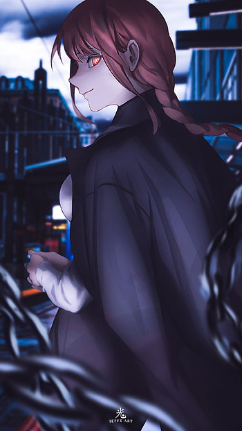 MAKIMA 眼, art, chainsaw, city, control, chainsawman, demon, power, denji, anime HD phone wallpaper
