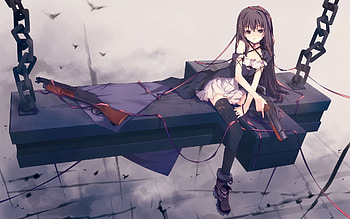 ... Anime girl with guns HD wallpaper