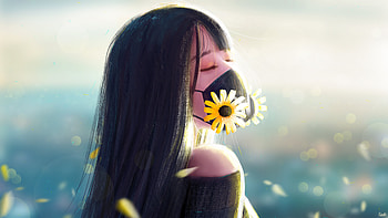 Ricodz Anime Girl Gas Mask, anime-girl, anime, artist, artwork, digital-art, deviantart, mask HD wallpaper