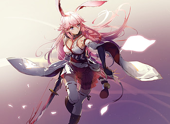 Yae sakura, Benghuai Xueyuan, anime girl, sword HD wallpaper