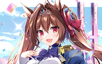 Daiwa Scarlet, purple eyes, Uma Musume, manga, portrait, Uma Musume characters, Daiwa Sukaretto, Daiwa Scarlet Uma Musume HD wallpaper