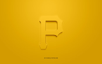 Pittsburgh Pirates emblem, creative 3D logo, yellow background, American baseball club, MLB, Pittsburgh, USA, Pittsburgh Pirates, baseball, Pittsburgh Pirates insignia HD wallpaper