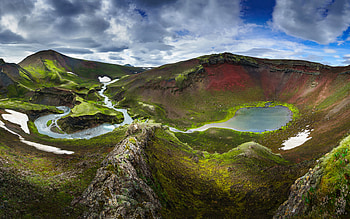 Fjallabak, mountains, cloudy weather, summer, beautiful nature, Iceland, Europe HD wallpaper