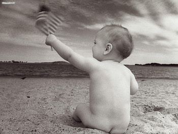 The_Littlest_Patriot, sand, other, baby, people, flag, usa, patriot, sky, water HD wallpaper