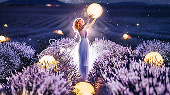 Catching The Lights In Field , girls, graphy, field HD wallpaper