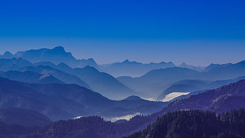 Blue Mountains Landscape Perfection, nature, mountains, landscape, blue, sky, trees HD wallpaper