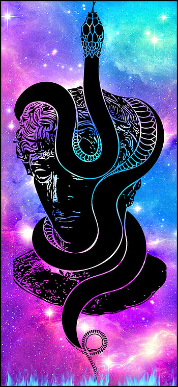 GALAXYEaterSnake, Galaxy, magenta, art, Snake HD phone wallpaper