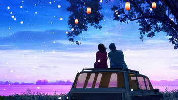 Stay A Little Longer, couple, sky, view, car, love, artist, artwork, art, digital-art, ai HD wallpaper
