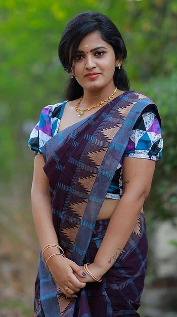 Anu shiv, sexy seductive, saree lover HD phone wallpaper