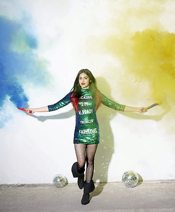Shinging, green dress, Adah Sharma HD phone wallpaper