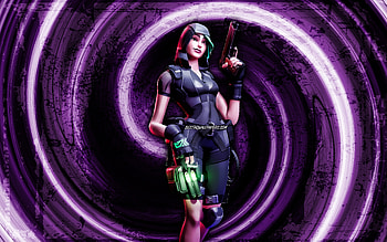Journey Hazard, violet grunge background, Fortnite, vortex, Fortnite characters, Journey Hazard Skin, Fortnite Battle Royale, Journey Hazard Fortnite HD wallpaper