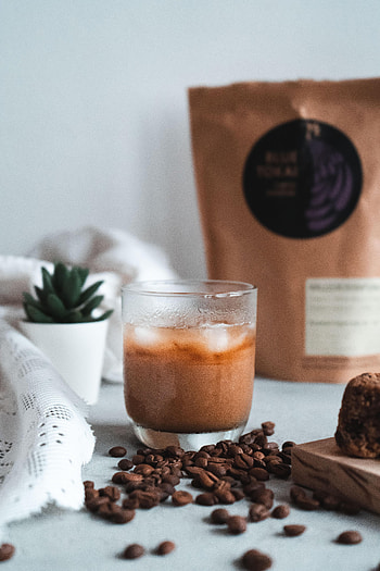 Food, Ice, Coffee, Glass, Drink, Beverage, Coffee Beans HD phone wallpaper