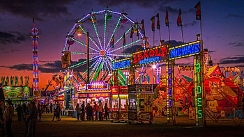 Fun fair, Exciting rides, Carnival atmosphere, Entertainment for all HD wallpaper