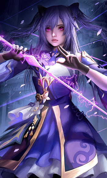 Genshin Impact, Keqing HD phone wallpaper