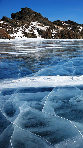 Baikal, Ice lake mountains HD phone wallpaper