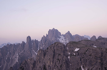 Mountains range, cliffs, clean sky HD wallpaper