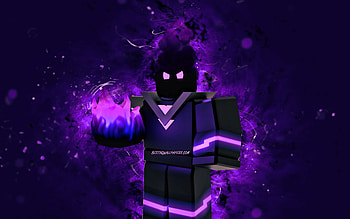 Darkmatter, , violet neon lights, Roblox, Amethysto, Heroes of Robloxia, Roblox characters, Darkmatter Roblox HD wallpaper